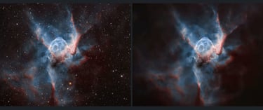 L'autore decide di mostrare l'elmo di Thor senza sfondo di stelle per l'aspetto unico dell'immagine.
