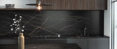 bancada de cozinha quartzo luxury golden shadow marmoraria domingues
