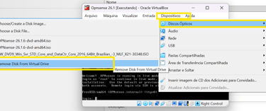 Removendo o disco virtual da ISO de instalação do OPNsense