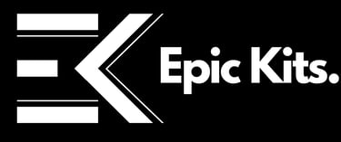epic kits logo on a black background