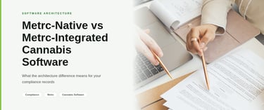 Person reviewing cannabis compliance records