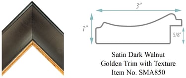 Satin Dark Walnut Golden Trim with Texture Picture Frame Item No. SMA850