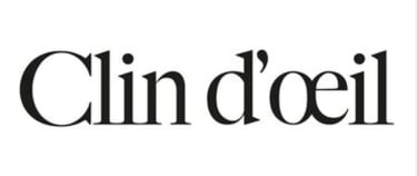 Logo du magazine Clin d’œil en noir, avec une typographie serif élégante sur fond blanc.