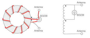 Winding diagram for the Pro Antennas Matching Transformer design