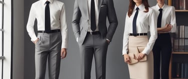 a group of business people standing in a row