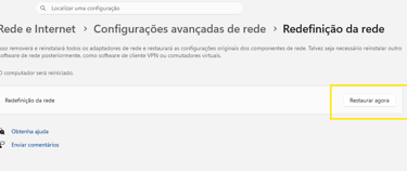 Restaurar Definições de Rede
