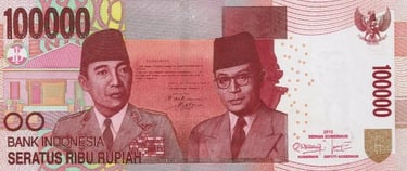 Indonesia Banknote 100000 Rupiah Sukarno Hatta