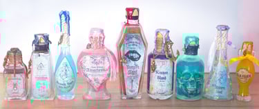 Potions magiques Apothicaire Cabinet de curiosités flacon Hary potter Bloodybloom décoration Gothique