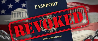 image of United States passport with the word Revoked stamped over it