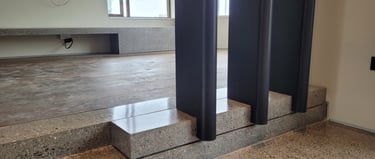 Polished concrete steps