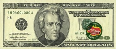 US 20 Dollar Del Monte Error bill