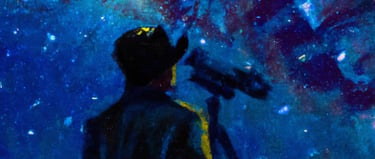Mirando al cielo por telescopio