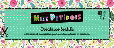bannière Mlle Petipois créatrice textile