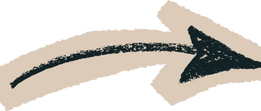 Hand-drawn black arrow icon pointing right on a torn beige paper background.