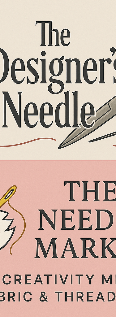 "The Needle Market and The Designer’s Needle banner design featuring a swan with a rose and needle,