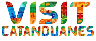 Visit Catanduanes colorful tourism logo featuring iconic island scenery and cultural landmarks.
