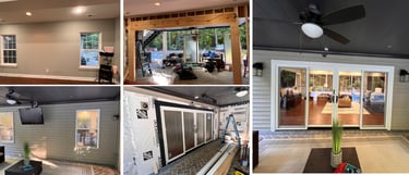 Structural opening for sliding glass door installation in Matthews NC