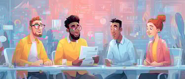 A team of data professionals working together