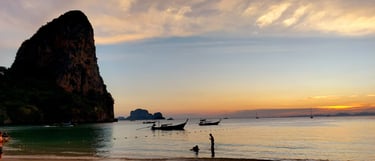 thailand krabi raleigh beach west sunset