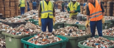 A group of people are marching in a city street, holding signs and banners with environmental messages. Buildings and a tram are visible in the background, suggesting an urban setting. Some individuals are using a megaphone to amplify their voices, indicating a protest or demonstration.