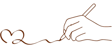 Elément décoratif - Une main qui dessine un cœur, dans le style monoligne - Julie Altinoglu.