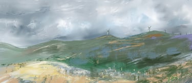Argostoli cloudy view - digital postcard