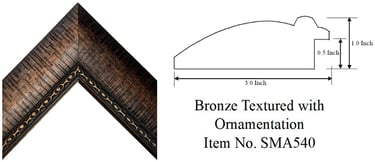 Bronze Textured with Ornamentation Picture Frame