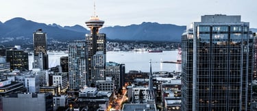 Vancouver downtown overlooking water