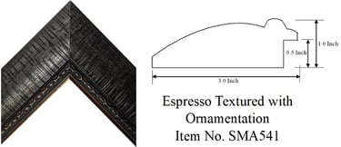 Espresso Textured with Ornamentation Picture Frame