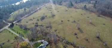 Drone image of a rural property; environmental impact study in Minden Hills, Haliburton.