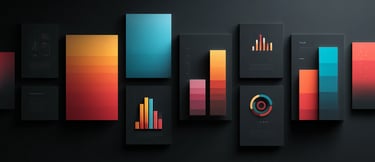 data visuals raised on a black background