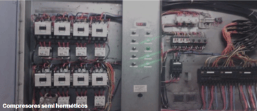 equipo de compresores semi herméticos en un cuarto