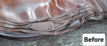 Patch on riding boot