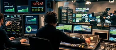 Consola de streaming muestra publicidad, eventos y rentabilidad empresarial sostenible