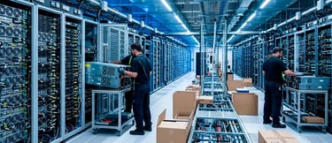 Centro de datos ampliado por inversión en IA y dudas de rentabilidad empresarial futura