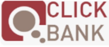 a click click bank logo with a magnif