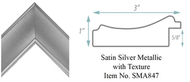 Satin Silver Metallic with Texture  Picture Frame Item No. SMA847