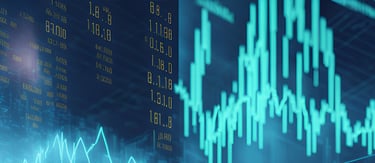 a stock market chart showing the growth of the stock market