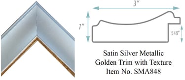 Satin Silver Metallic Golden Trim with Texture Picture Frame Item No. SMA848