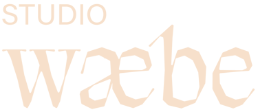 Minimalist Studio Waebe logo in a beige font on a transparent background.
