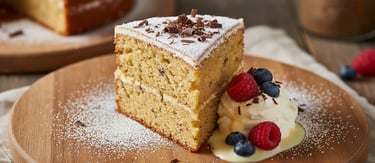 Eggnog cake presentation