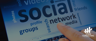 a person pointing at a social networking site