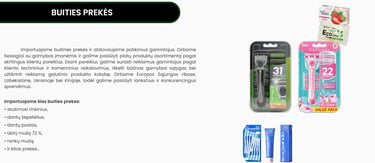 Assortment of household products, including razors, toothbrushes, toothpaste, and soap, highlighting imported goods from