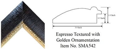 Espresso Textured with Golden Ornamentation Picture Frame