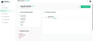Hijama Practice Management Software