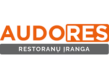 Audores restoranu iranga logo for professional kitchen and restaurant equipment.