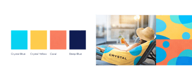 Crystal Hotels kurumsal kimliğinde kullanılan renk paleti ve marka renkleri