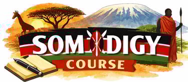 SomaDigy Kenyan banner with Maasai warrior