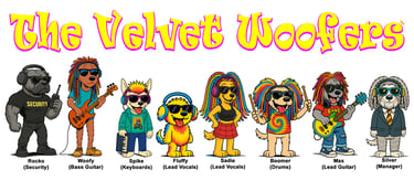 The Velvet Woofers - A five-pup genre bending band that plays Bark and Roll.