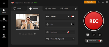iTop Screen Recorder recording with webcam?